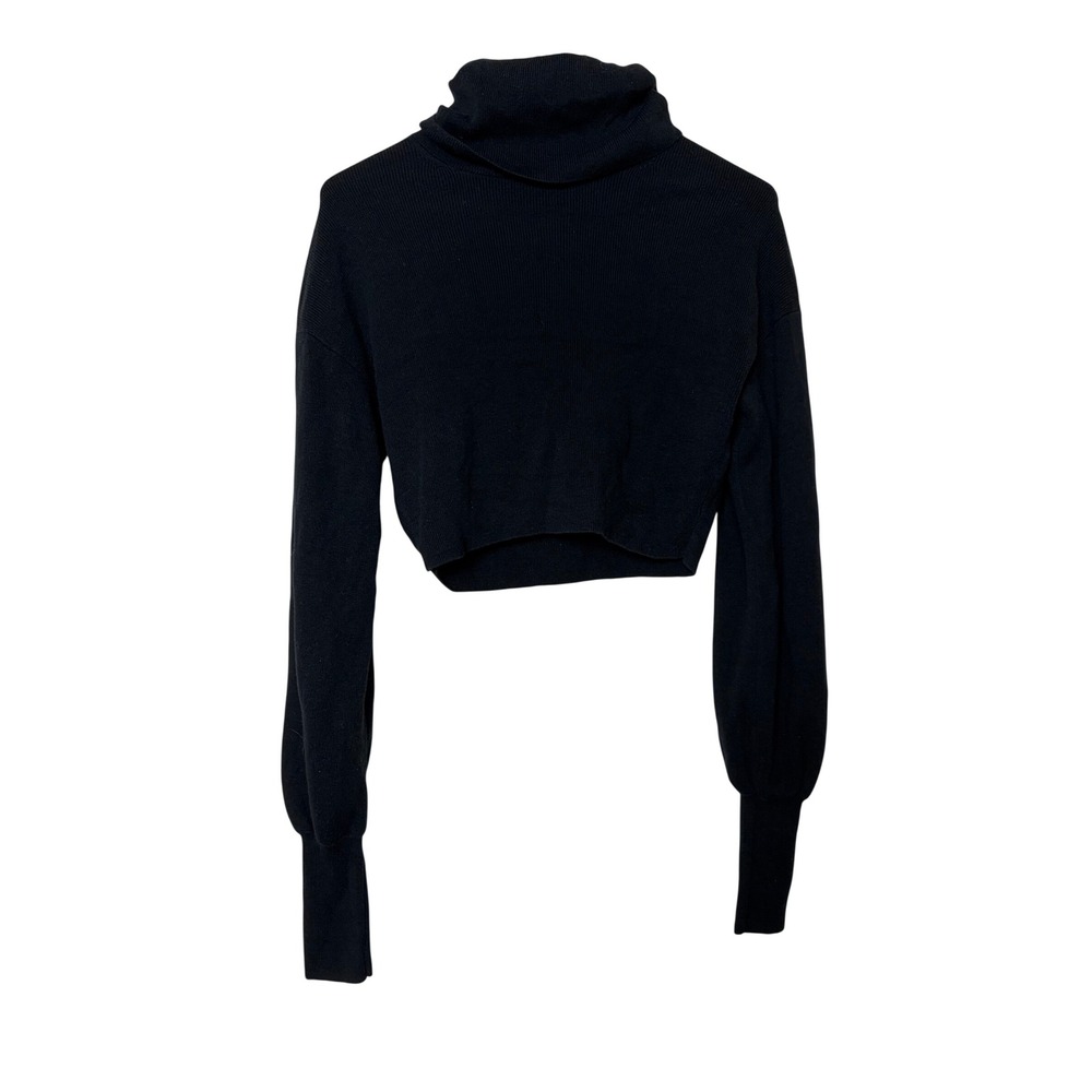 Wilfred Aritzia Black Cropped Turtleneck Sweater Long Sleeve XXS